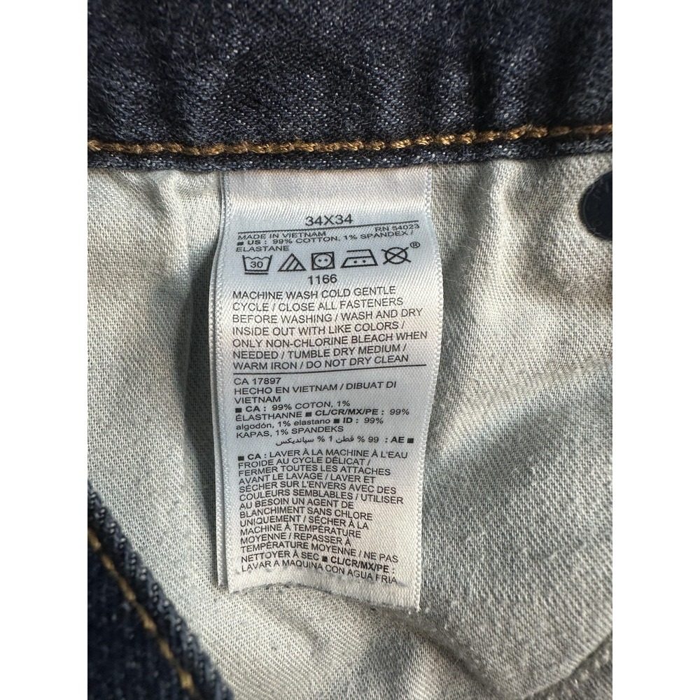 Old Navy Athletic Jeans Mens 34x34 (34x31) Dark Wash Blue Built-In Flex Denim - Picture 12 of 14